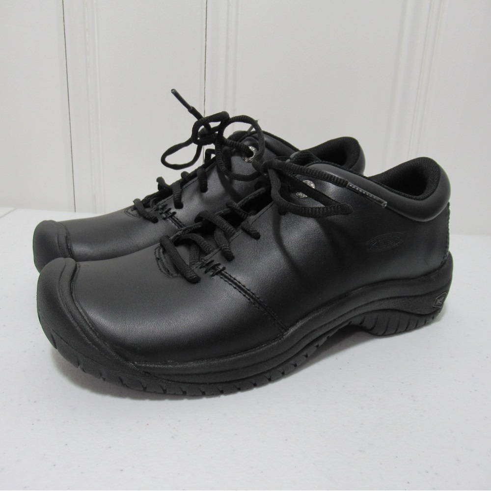 Keen Black Leather Utility PTC Oxford Work Shoes Size 7